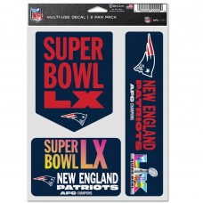 New England Patriots WinCraft 2025 AFC Champions Three-Pack Fan Decal Set