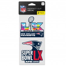 New England Patriots WinCraft 2025 AFC Champions Two-Pack 4 x 8 Perfect Cut Decal Set