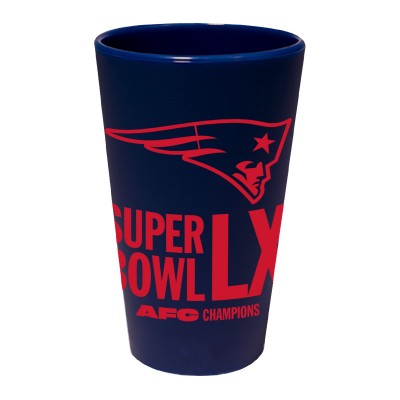 New England Patriots WinCraft 2025 AFC Champions 16oz. Silicone Pint Glass