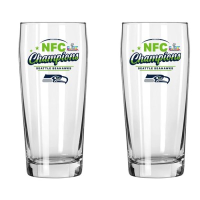 Seattle Seahawks The Memory Company 2025 NFC Champions Two-Pack 16oz. Pub Pilsner Glass Set