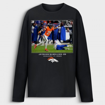 Denver Broncos JaQuan McMillian Black NFL Flash Features Long Sleeve T-Shirt