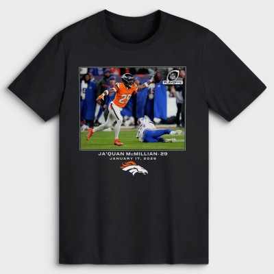 Denver Broncos JaQuan McMillian Black NFL Flash Features T-Shirt