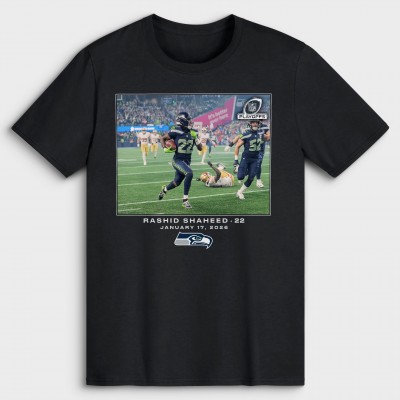 Seattle Seahawks Rashid Shaheed Black NFL Flash Features T-Shirt