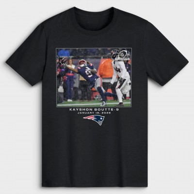 New England Patriots Kayshon Boutte Black NFL Flash Features T-Shirt