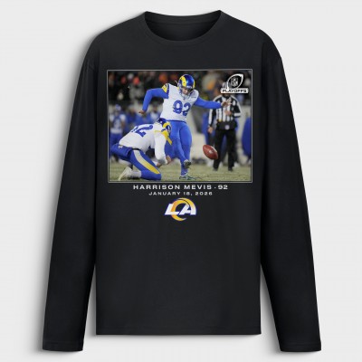 Los Angeles Rams Harrison Mevis Black NFL Flash Features Long Sleeve T-Shirt