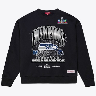 Женская Seattle Seahawks Mitchell & Ness Black Super Bowl LX Champions Sweatshirt