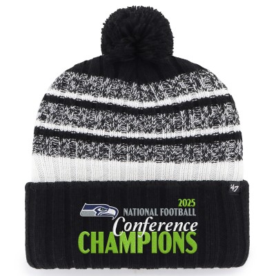 Шапка с помпоном Seattle Seahawks 47 Black 2025 NFC Champions Tavern