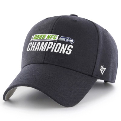 Бейсболка Seattle Seahawks 47 College Navy 2025 NFC Champions MVP