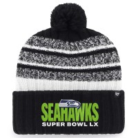 Шапка с помпоном Seattle Seahawks 47 Black Super Bowl LX Tavern