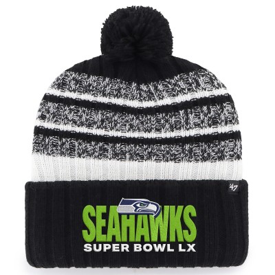 Шапка с помпоном Seattle Seahawks 47 Black Super Bowl LX Tavern
