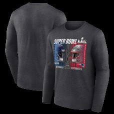 New England Patriots vs. Seattle Seahawks Charcoal Super Bowl LX Matchup Final Battle Long Sleeve T-Shirt New England Patriots vs. Seattle Seahawks Charcoal Super Bowl LX Matchup Final Battle Long Sleeve T-Shirt