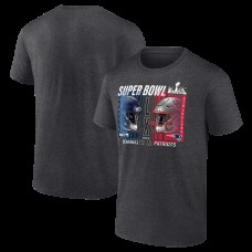 New England Patriots vs. Seattle Seahawks Charcoal Super Bowl LX Matchup Final Battle T-Shirt New England Patriots vs. Seattle Seahawks Charcoal Super Bowl LX Matchup Final Battle T-Shirt