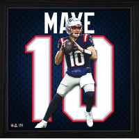 New England Patriots Drake Maye Highland Mint 13 x 13 Impact Jersey Framed Photo