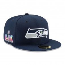 Бейсболка Seattle Seahawks New Era College Navy Super Bowl LX Side Patch 59FIFTY Бейсболка Seattle Seahawks New Era College Navy Super Bowl LX Side Patch 59FIFTY