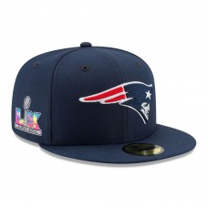 Бейсболка New England Patriots New Era Navy Super Bowl LX Side Patch 59FIFTY Бейсболка New England Patriots New Era Navy Super Bowl LX Side Patch 59FIFTY