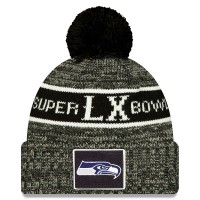 Шапка с помпоном Seattle Seahawks New Era Black Super Bowl LX