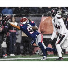 Kayshon Boutte New England Patriots Unsigned Fanatics Authentic 2025 AFC Divisional Round One-Handed Touchdown Catch Photograph