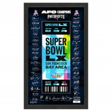 New England Patriots Highland Mint 2025 AFC Champions 12 x 20 Signature Ticket Frame New England Patriots Highland Mint 2025 AFC Champions 12 x 20 Signature Ticket Frame