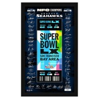 Seattle Seahawks Highland Mint 2025 NFC Champions 12 x 20 Signature Ticket Frame
