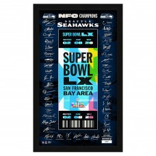 Seattle Seahawks Highland Mint 2025 NFC Champions 12 x 20 Signature Ticket Frame Seattle Seahawks Highland Mint 2025 NFC Champions 12 x 20 Signature Ticket Frame