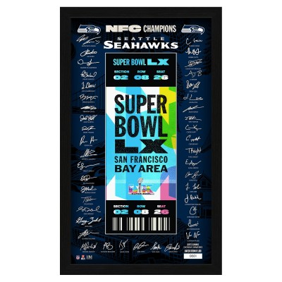 Seattle Seahawks Highland Mint 2025 NFC Champions 12 x 20 Signature Ticket Frame
