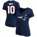 Женская New England Patriots Drake Maye Fanatics Navy Super Bowl LX Patch Plus Size Name & Number V-Neck T-Shirt Женская New England Patriots Drake Maye Fanatics Navy Super Bowl LX Patch Plus Size Name & Number V-Neck T-Shirt