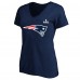 Женская New England Patriots Drake Maye Fanatics Navy Super Bowl LX Patch Plus Size Name & Number V-Neck T-Shirt