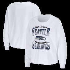 Женская Seattle Seahawks WEAR by Erin Andrews White Super Bowl LX Cropped Long Sleeve T-Shirt Женская Seattle Seahawks WEAR by Erin Andrews White Super Bowl LX Cropped Long Sleeve T-Shirt