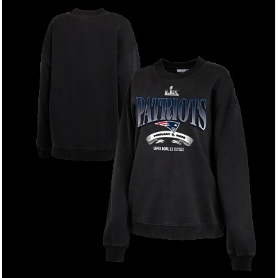 Женская New England Patriots WEAR by Erin Andrews Black Super Bowl LX Fleece Sweatshirt