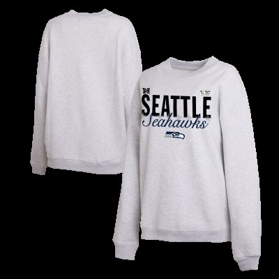 Женская Seattle Seahawks WEAR by Erin Andrews Gray Super Bowl LX Fleece Sweatshirt