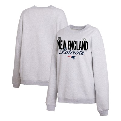 Женская New England Patriots WEAR by Erin Andrews Gray Super Bowl LX Fleece Sweatshirt