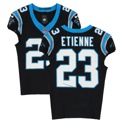 Игровая джерси Trevor Etienne Carolina Panthers Fanatics Authentic #23 Black Nike vs. Seattle Seahawks on December 28, 2025