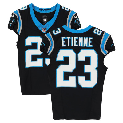 Игровая джерси Trevor Etienne Carolina Panthers Fanatics Authentic #23 Black Nike vs. Los Angeles Rams on January 10, 2026