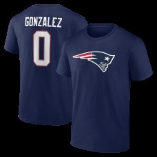 New England Patriots Christian Gonzalez Navy Icon Name & Number T-Shirt New England Patriots Christian Gonzalez Navy Icon Name & Number T-Shirt