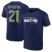 Seattle Seahawks Devon Witherspoon College Navy Icon Name & Number T-Shirt