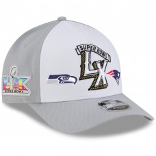 Бейсболка New England Patriots vs. Seattle Seahawks New Era Gray/White Super Bowl LX Matchup A-Frame 9FORTY Бейсболка New England Patriots vs. Seattle Seahawks New Era Gray/White Super Bowl LX Matchup A-Frame 9FORTY