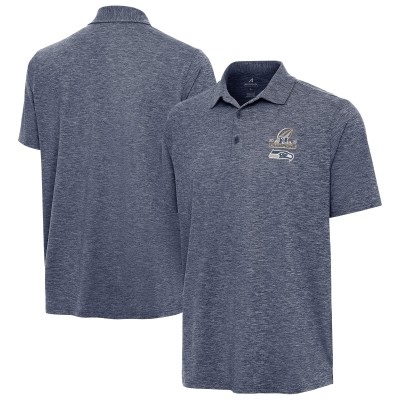 Seattle Seahawks Antigua Heather College Navy 2025 NFC Champions Par 3 Polo