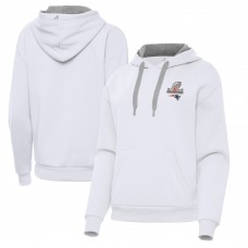 Женская New England Patriots Antigua White 2025 AFC Champions Victory Hoodie Женская New England Patriots Antigua White 2025 AFC Champions Victory Hoodie