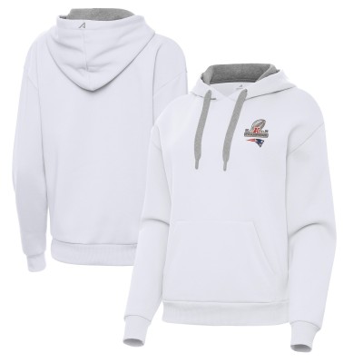 Женская New England Patriots Antigua White 2025 AFC Champions Victory Hoodie