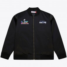 Seattle Seahawks Mitchell & Ness Black Super Bowl LX Champions Full-Zip Bomber Jacket