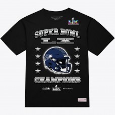 Футболка Seattle Seahawks Mitchell & Ness Black Super Bowl LX Champions Helmet Arch