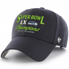 Бейсболка Seattle Seahawks 47 College Navy Super Bowl LX Champions MVP