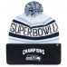 Шапка с помпоном Seattle Seahawks 47 White/Black Super Bowl LX Champions Patch