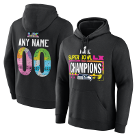 Именная толстовка Seattle Seahawks Black Super Bowl LX Champions Big & Tall Name & Number