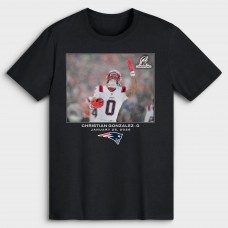 New England Patriots Christian Gonzalez Black NFL Flash Features T-Shirt