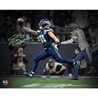 Jaxon Smith-Njigba Seattle Seahawks Autographed Fanatics Authentic 16 x 20 2025 NFC Championship One-Handed Catch Spotlight Photograph