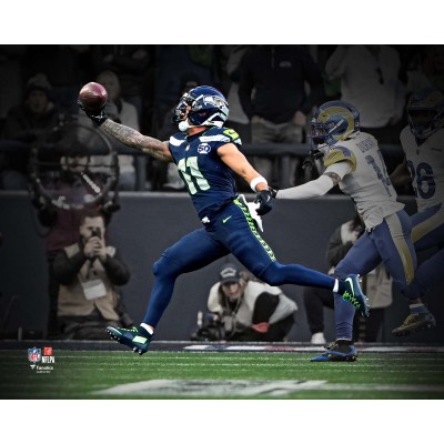 Jaxon Smith-Njigba Seattle Seahawks Unsigned Fanatics Authentic 2025 NFC Championship One-Handed Touchdown Catch Spotlight Photograph