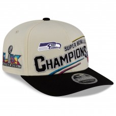 Бейсболка Seattle Seahawks New Era Cream/Black Super Bowl LX Champions Locker Room Trophy Collection 9SEVENTY