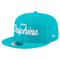 Бейсболка Miami Dolphins New Era Aqua Core Team Script 9FIFTY