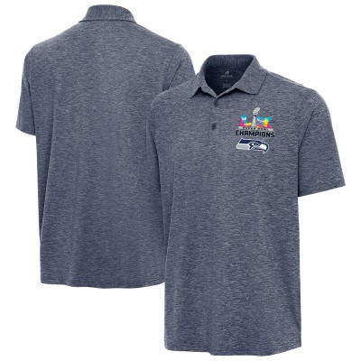 Seattle Seahawks Antigua Heather Navy Super Bowl LX Champions Par 3 Polo